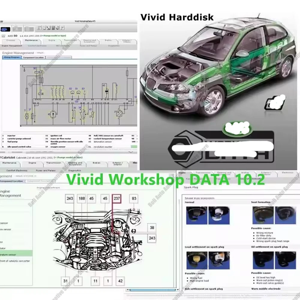 Hot  CAR Auto motive Vivid Workshop data car Auto Repair Software Up To 2010 Vivid Workshop DATA 10.2+link