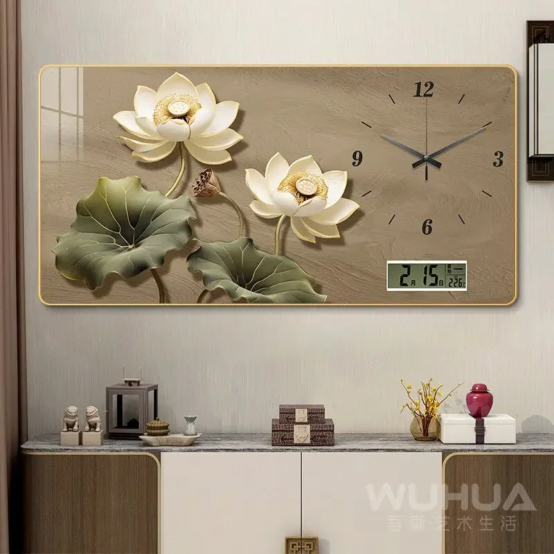 Wall Clock Deluxe Room Perpetual Calendar Luxury Pictures Wall Decoration Posters Decorative Painting Watch Home Decor Items