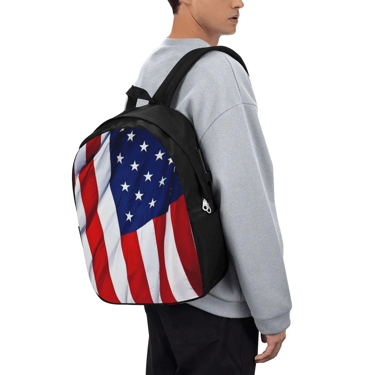 

American Flag Flying Backpack Travel Notebook Bag Computer College Student School Bag Laptop Shoulder Bags for Men Women