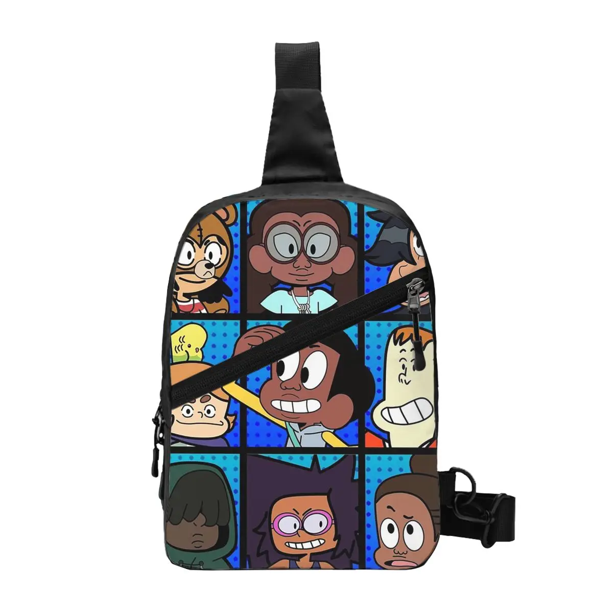 Craig Of The Creek Characters Blue Chest Bag Men Sling Crossbody Backpack Chest Bag Traveling Hiking Daypack Shoulder Bag