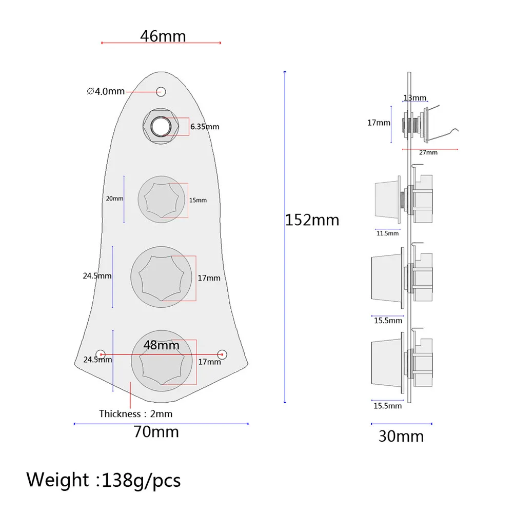 

Комплект предустановленной проводки из хромированной стали с 3-позиционным переключателем и регуляторами громкости/тона для гитар в стиле JB, готовый к установке