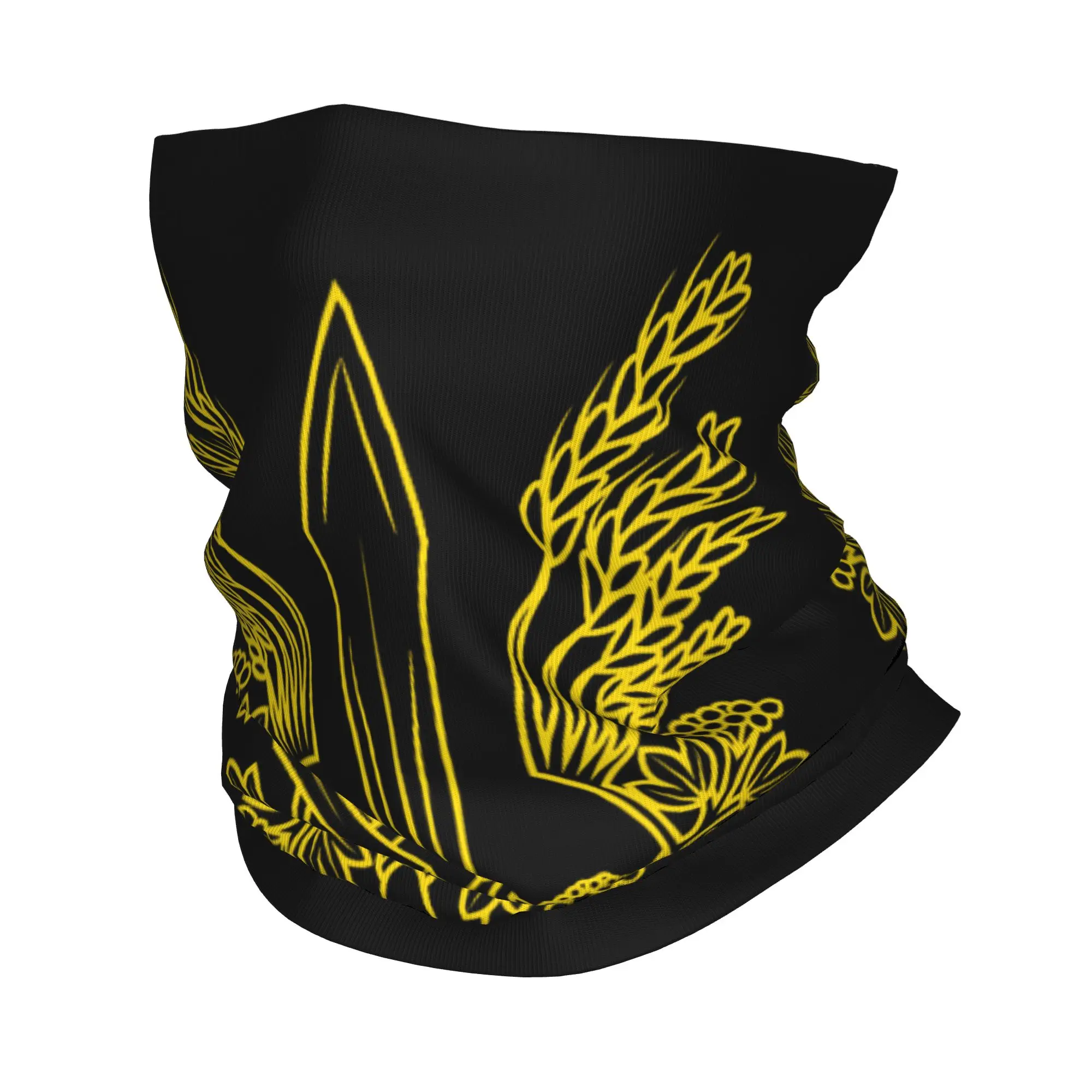 Ukraine Stylized Yellow Coat of Arms Ukrainian Pride Bandana Neck Cover Printed Balaclavas Wrap Scarf Headband Unisex Adult