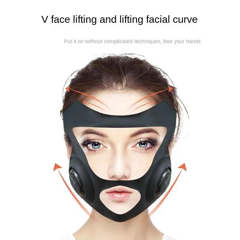 Dispositif de levage facial à micro-courant EMS, masque de beauté de bandage facial mince en V, levage de ligne en V avec dispositif mandibulaire de cellulite