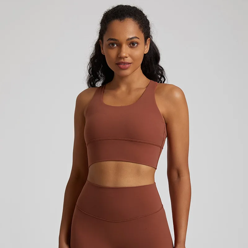 

Sexy Crisscross Back Sports Bra for Women Medium Support Yoga Bra with Removable Pads Gym Workout Fitness Top Underwear