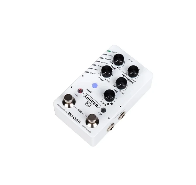 MOOER LOOPER X2 Dual-footswitch stereo looper pedal Auto Record function