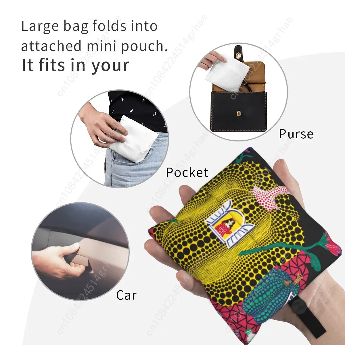 Tas Belanja Abstrak Kustom Yayoi Kusama, Tas Bahu Fashion Shopper, Tas Jinjing Kapasitas Besar, Tas Tangan Portabel