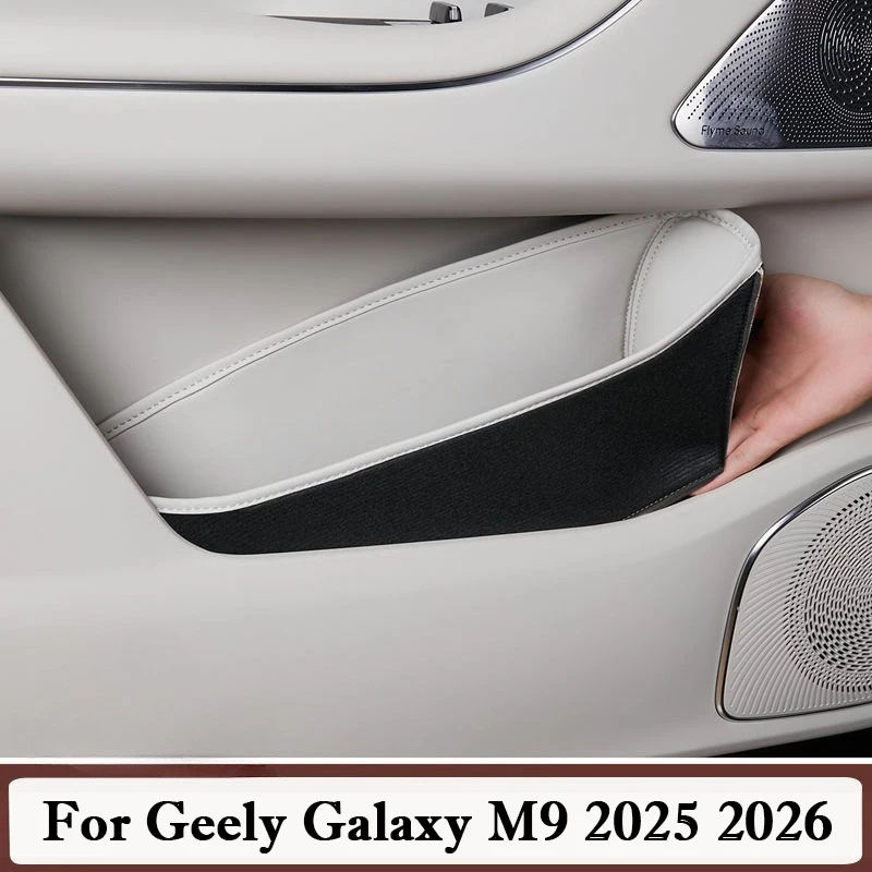 

Для Geely Galaxy M9 2025 2026, коврик для двери автомобиля, коробка для хранения, кожаная защитная накладка для двери, внутренняя водонепроницаемая сумка для хранения