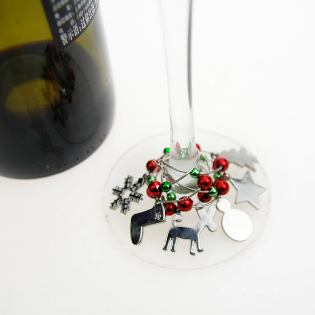 

6pcs Wine Glass Charms Premium Alloy Drink Markers For Christmas Birthday Party Favors Gifts Bar Tools