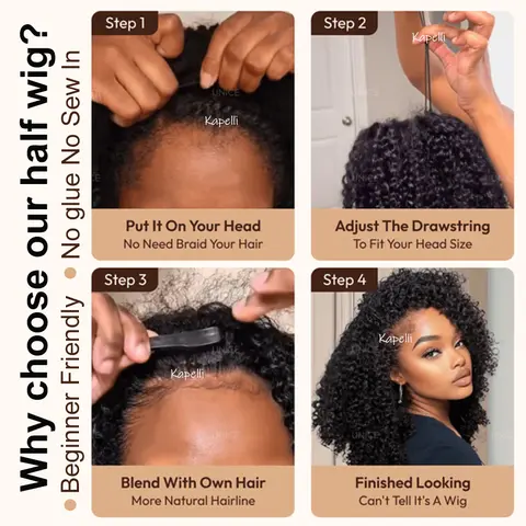 8 best sales kinky lockig mänsklig peruk - №6