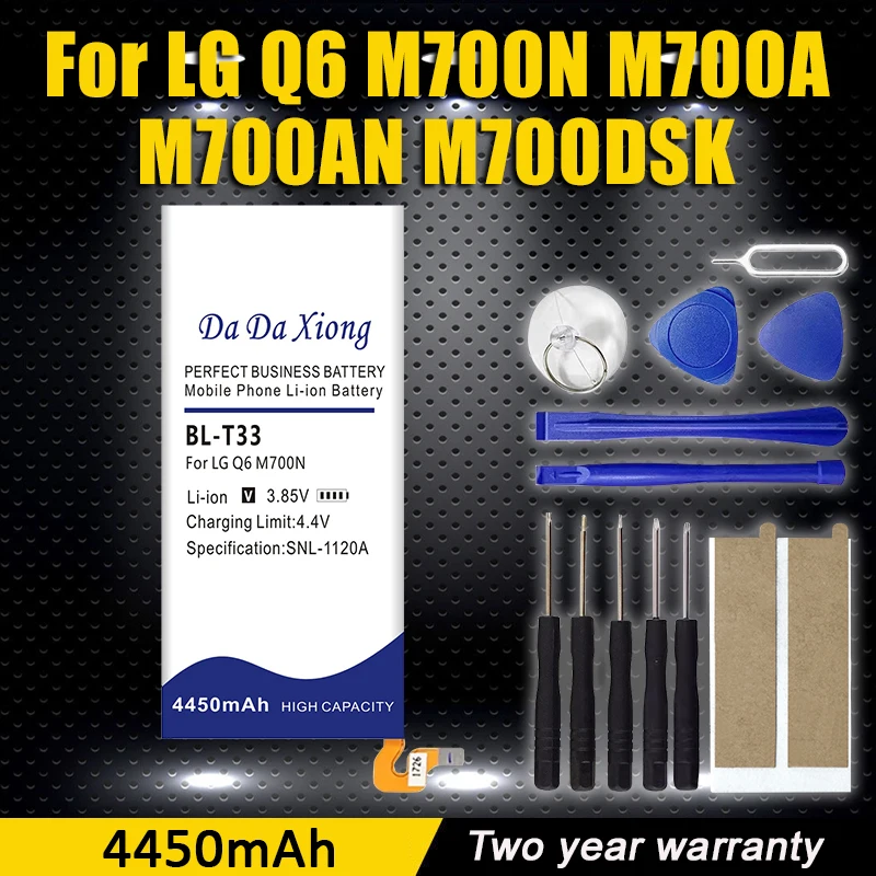 

BL-T33 4450mAh Replacement Battery For LG Q6 M700A M700AN M700DSK M700N T33 BLT33 Mobile phone Batteries