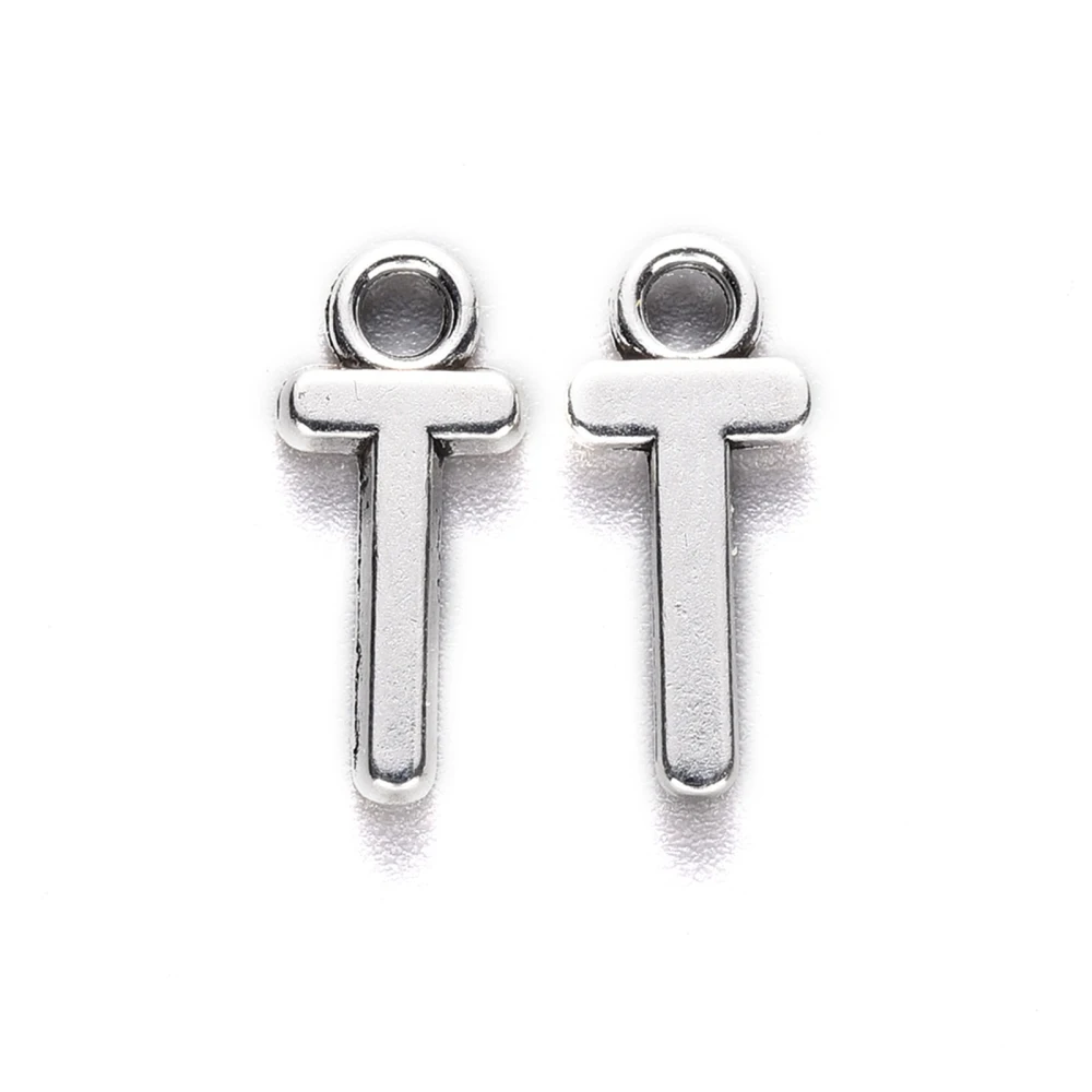 100 Pcs Letter T Charms Pendant Style Alloy Pendants Jewelry Making Charms Metal Charms Pendant Pendant Ornament for Women DIY
