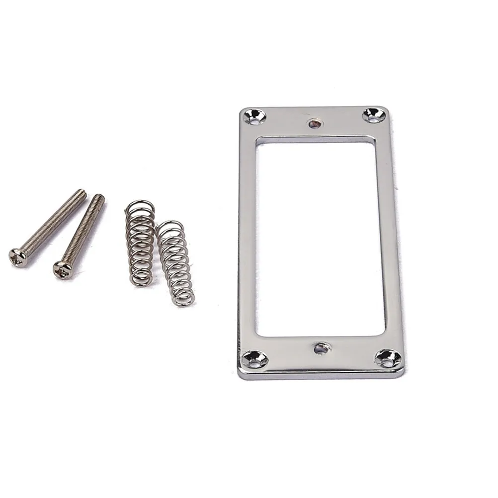 Silver 2mm Thick Mini Flat Metal Humbucker Pickup Mounting Rings for Short Guitars Edge Covering Guitar Pickup Rings