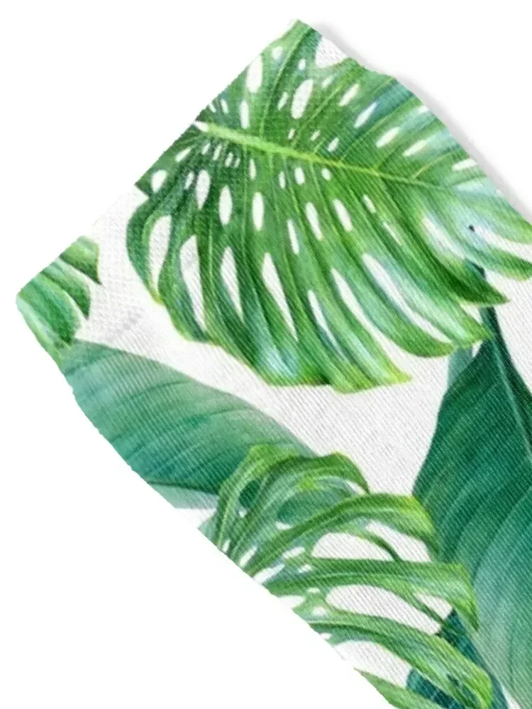 Green tropical leaves VI Socks warm winter valentine gift ideas man Wholesale Boy Socks Women's