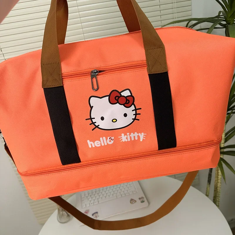 حقيبة Hellokittys Downhill Bag Sanrios حقيبة سفر بكتف واحد لطيفة ذات سعة كبيرة للغاية حقيبة كروس للياقة البدنية المحمولة