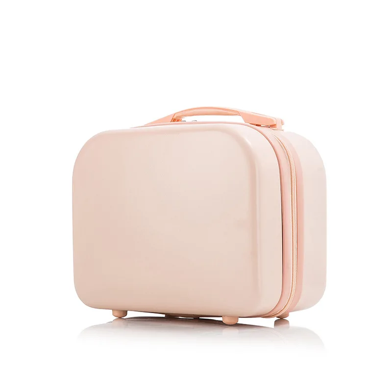 2022 New 14 inch mini suitcase diamond cute cosmetic case pink small suitcase zipper tide storage box