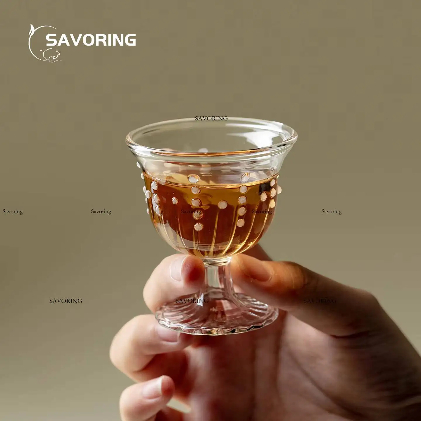 High Borosilicate Glass Cup Chinese Creative Kung Fu Tea Set Premium Single Cup Unique High-footed Tea Supplies Tea Ceremony Bar