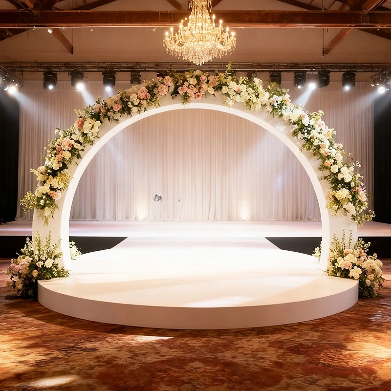 Modern custom metal arched brackets for wedding backdrops and outdoor event stage decor factory wholesale