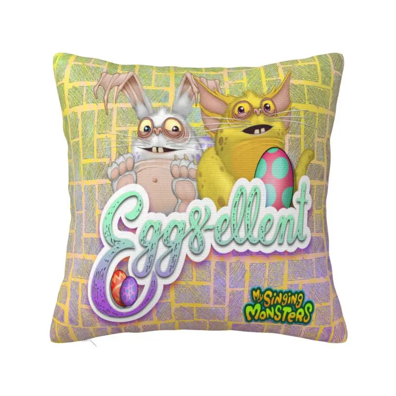 Custom Nordic My Singing Monsters Eggs Cushion Cover for Sofa Polyester Video Games Throw Pillow Case