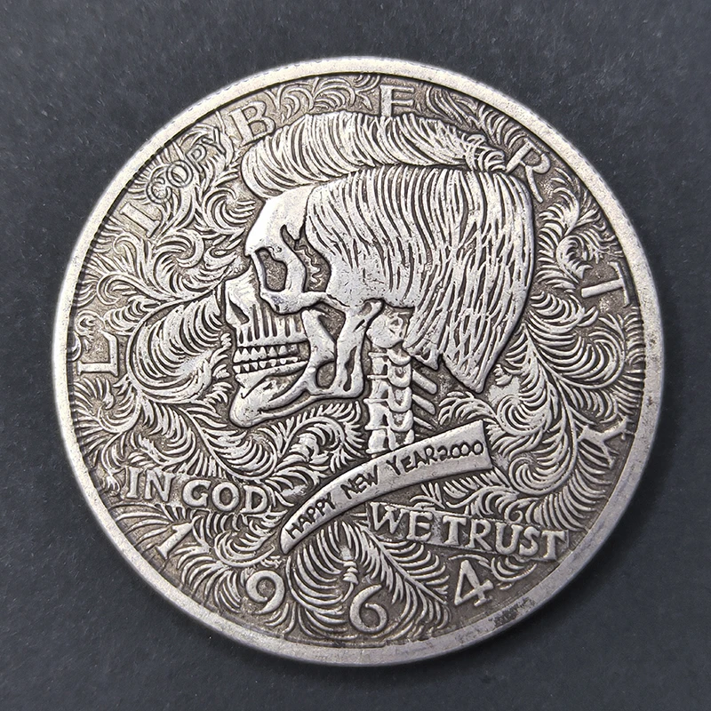 

1964 Thief Kid Skull Finger Play Coin, Hobo Lucky Decision Coin, Collection Commemorative Medal, Travel Souvenir Gift, Home Deco