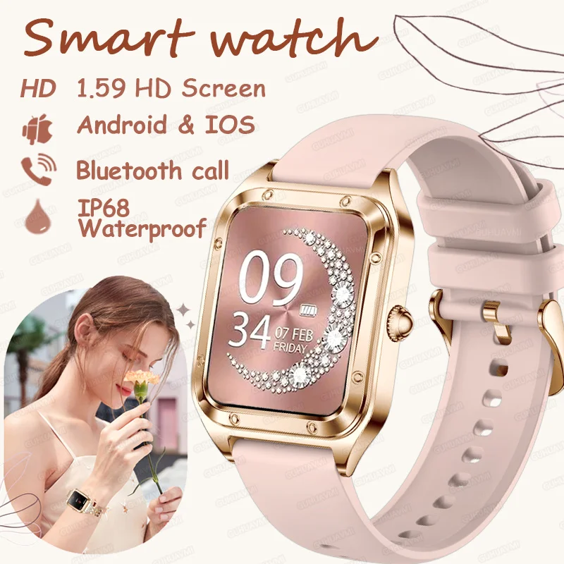 2024 Smart Watch For XIAOMI Women Full Touch Screen Bluetooth Call Waterproof Watches Sport Fitness Tracker Smartwatch Lady Gift