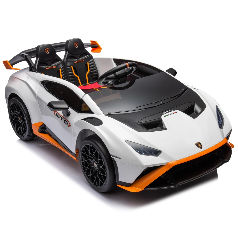 Lamborghini Motoracan Sto-Voiture à dérive électrique pour enfants, 24V, roues avant en mousse, roues avant en mousse, vitesses de 1.86 à 5.59 MPH, 3 à 8 ans, rotation à 360 °