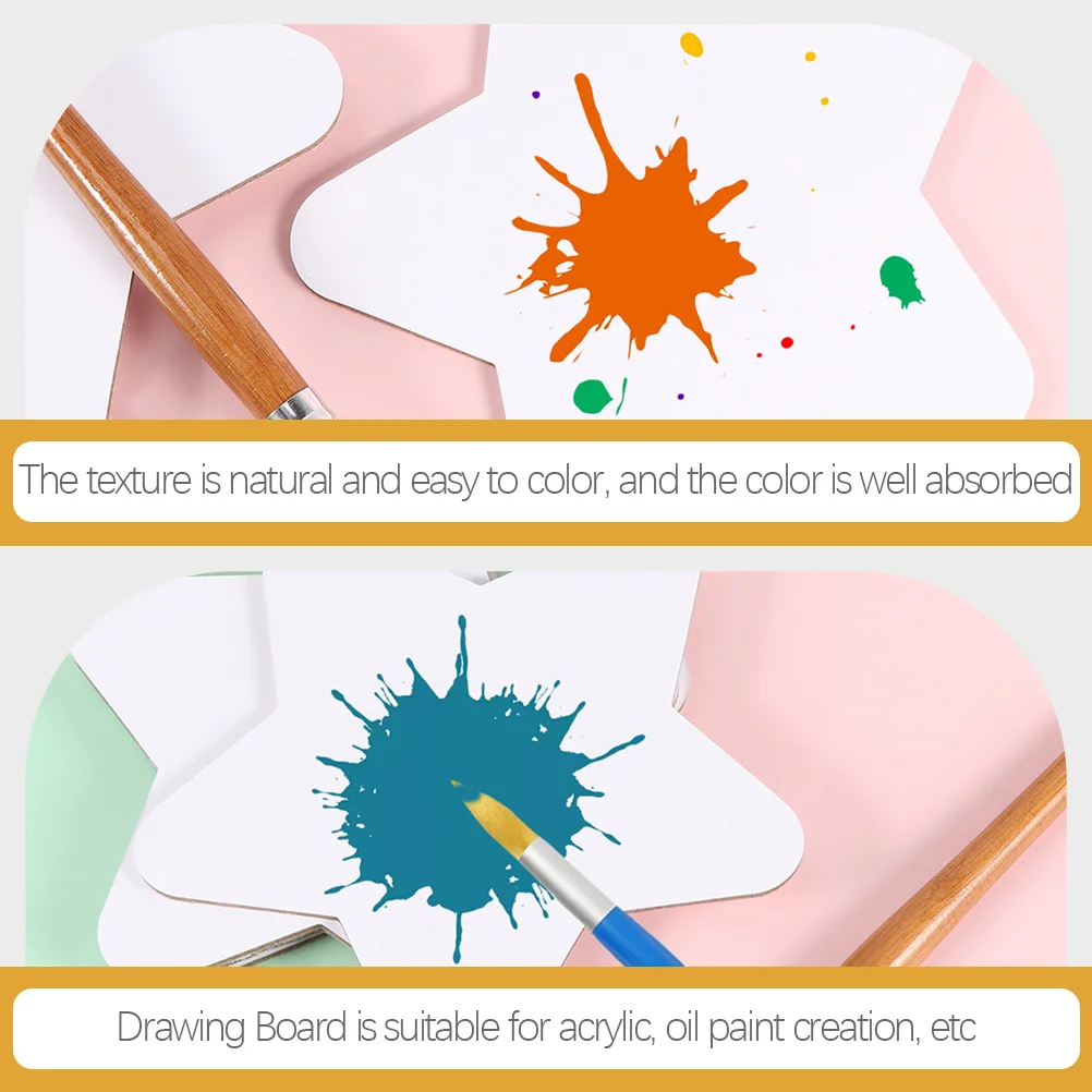 

10Pcs Star Shaped Canvas Premium Cotton Oil Painting Board Art Panels Multi Function Creativity Drawing Sketchpad