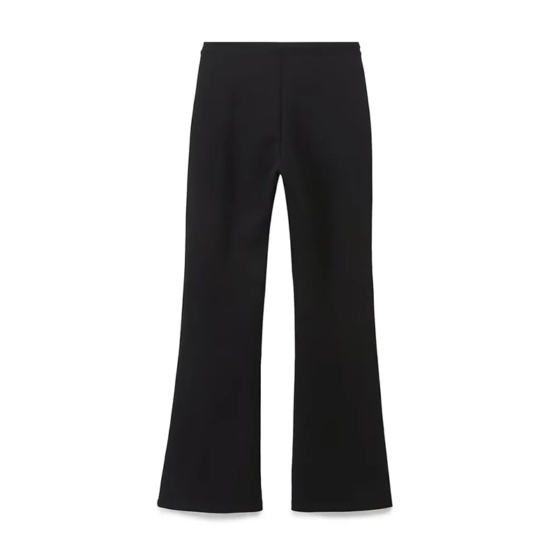 YENKYE  Autumn Women Vintage Adjustable Drawstring High Waist Flare Pants With Pronounced Front Seam Slim Casual Trousers