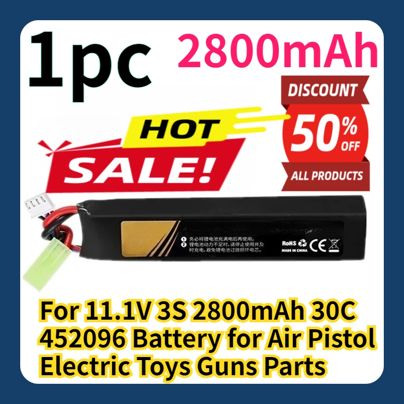 

For 11.1V 3S 2800mAh 30C 452096 Battery for Air Pistol Electric Toys Guns Parts