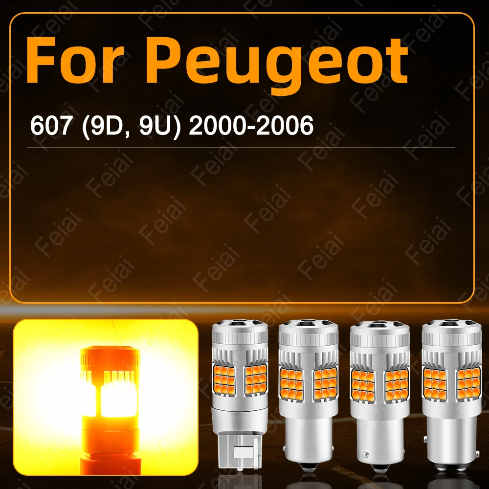 For Peugeot 607 Turn Signal LED Light Car Indicator Bulb Amber Accessories Blinker Lamp 607 2000 2001 2002 2003 2004 2005 2006