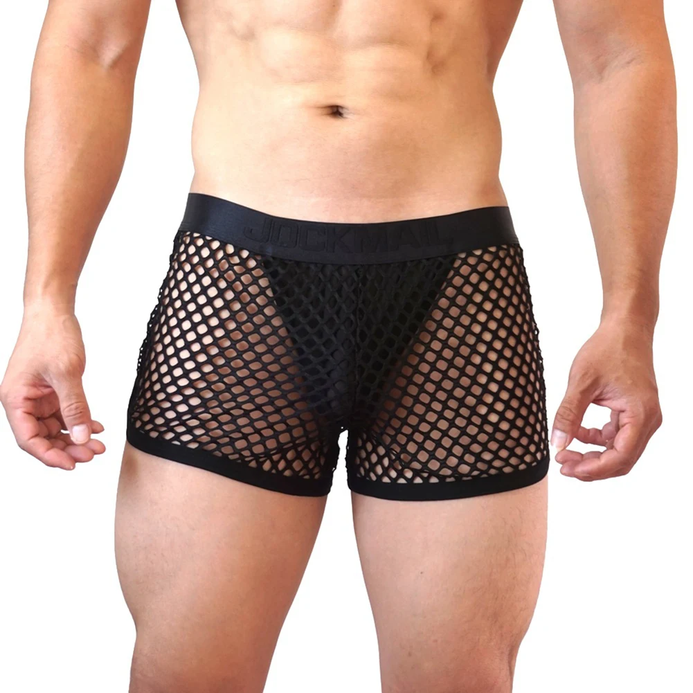 

Sexy Mens See-Through Sheer Boxer Trunk Sport Shorts Ultra-Thin Underwear Breathable Briefs Gay Sissy Bulge Pouch Underpants