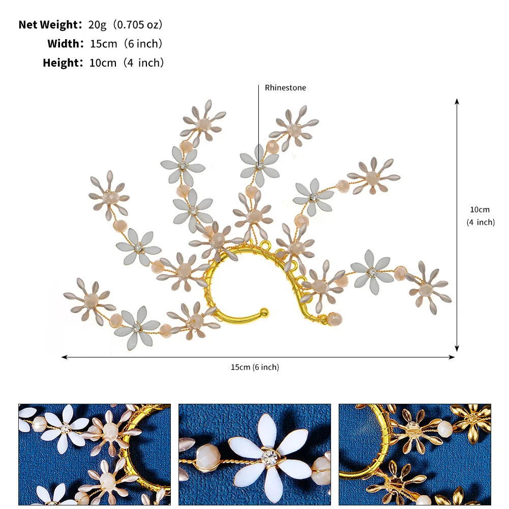 Luxus Königin Ohr Knochen Clip Exquisite Strass Kristall Ohrringe Party Braut Schmuck Zubehör Für Frauen Wichtige Anlass – Detail 8