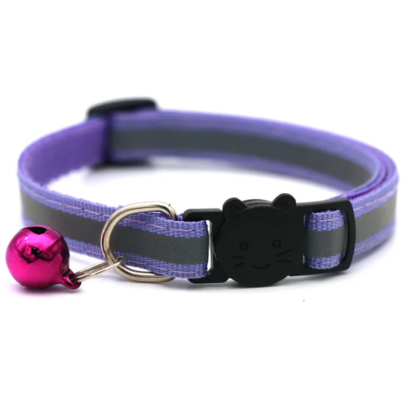 Reflective Breakaway Cat Collars with Bells Safety Buckle Kitten Collar Adjustable for Girl Cats Boy Male Cats Pet Accessories