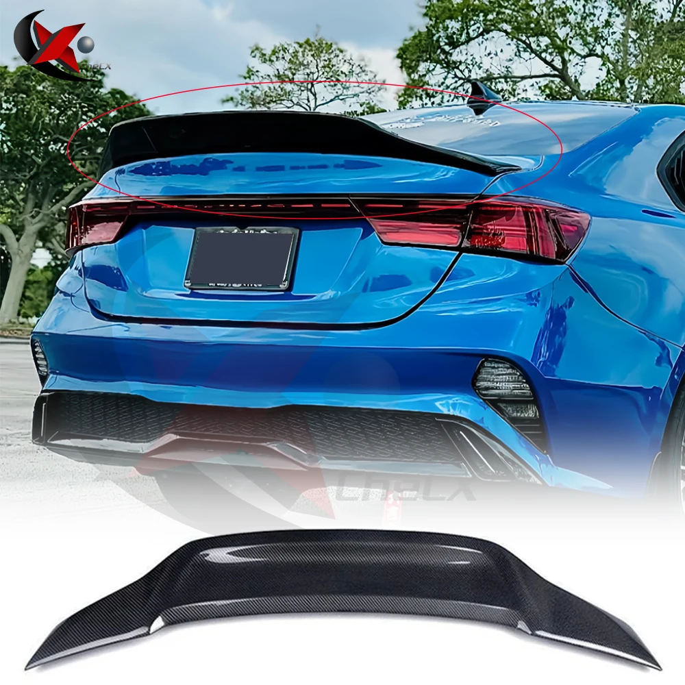 

Suitable for 2019-2024 Kia Cerato Forte Sport GT K3 Carbon Fiber Rear Spoiler R Style Car Trunk Lid Decorative Cover Tail Wing