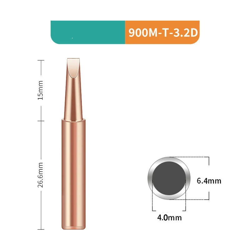 10Pcs/Lot 900M-T-3.2D Soldering Replacement Temperature Solder Iron Tips Head Tool   936,937,938,969,852D Station Welding Tool