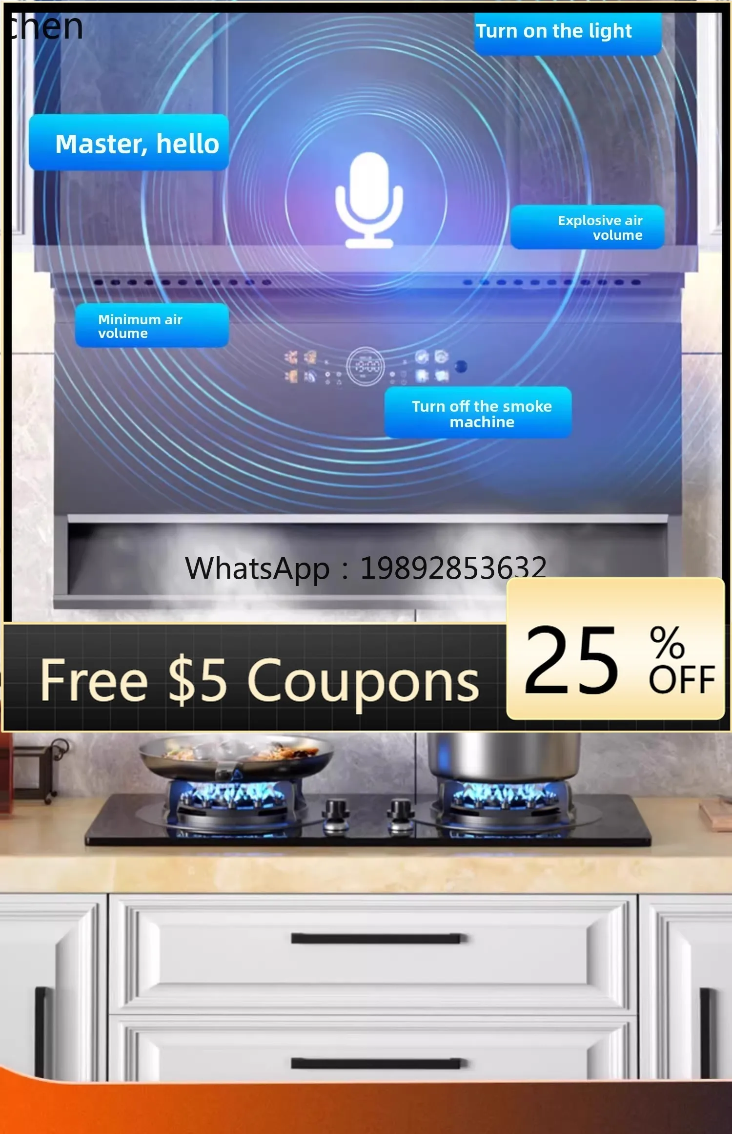 

range hood household kitchen wide top side double suction intelligent frequency conversion large suction smoker gas