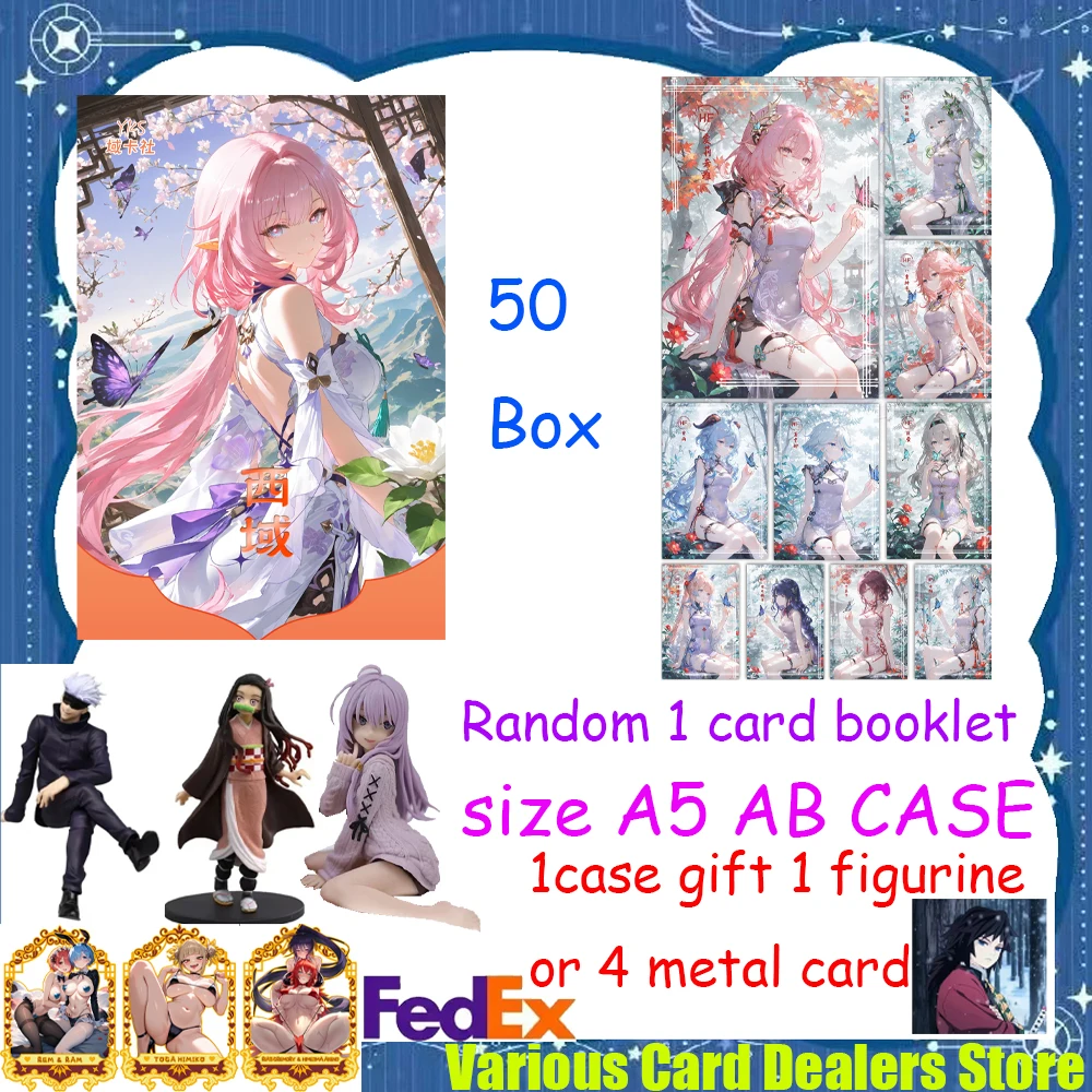 لوحة Xiyu A5 - مجموعة كاملة من بطاقات قصص آلهة الرسوم المتحركة تتميز بطاقات Albedo Nezuko Rem Nami Power Zero 2 - بطاقات قابلة للجمع #2