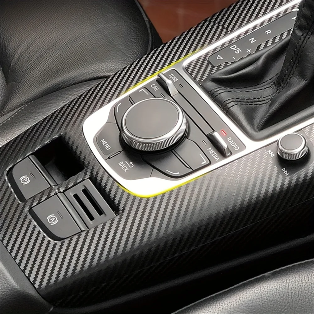 

for Audi A3 8Y 2013-2018 Interior Central Control Panel Door Handle 5D Carbon Fiber Stickers Decals Car styling Accessorie