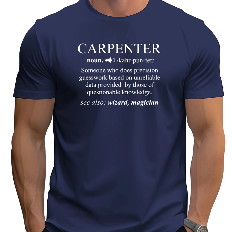 

Funny Carpenter Definition Shirt Woodworking Carpentry Gift Harajuku Cotton Student Tshirts 3d Printed Tops T Shirt Family Funny