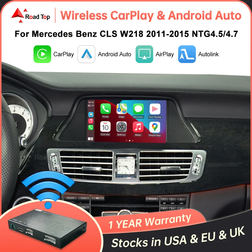 Wireless CarPlay Android Auto for Mercedes Benz CLS W218 2011-2015 with Mirror Link AirPlay Rear Camera Car Play Function