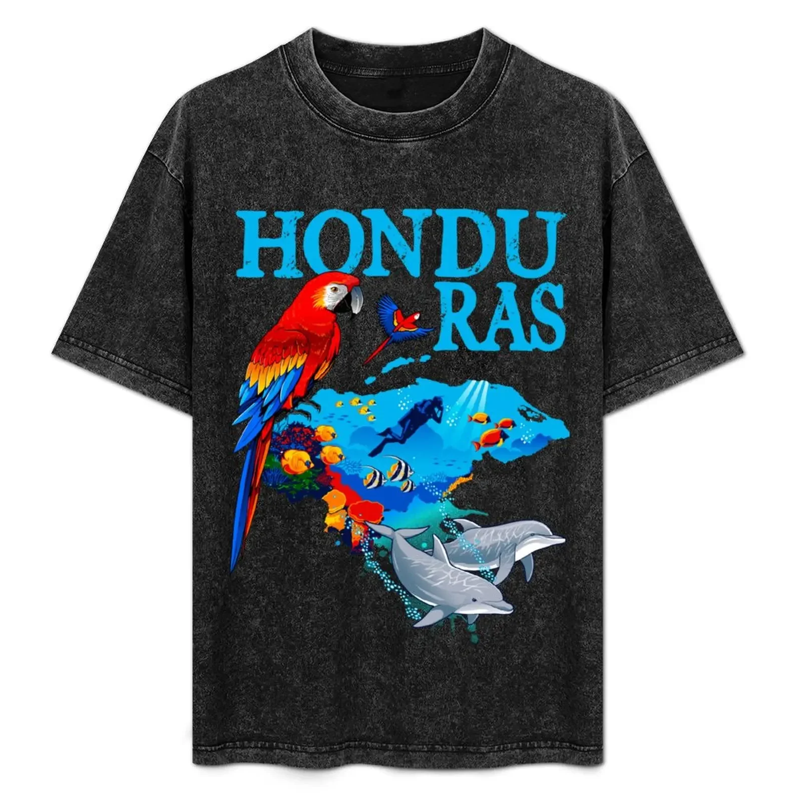 

Honduras Tourist Map T-Shirt anime tshirt Man t-shirt funny shirt cotton black t shirts for men