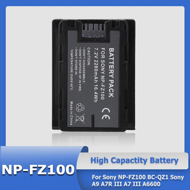 

XDOU 2024 New NP-FZ100 NPFZ100 2600mAh Battery For Sony Alpha A7III A7R III A9 Alpha 9 A7R3 A6600 Cameras