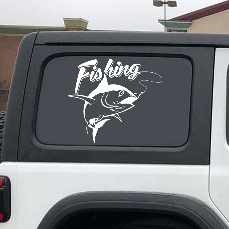 Fishing Logo Hobby Hunting Fishing Rod Tackle Outdoor Sports Car Boat Decor Decals Window Sticker Wallpaper Murals Z517