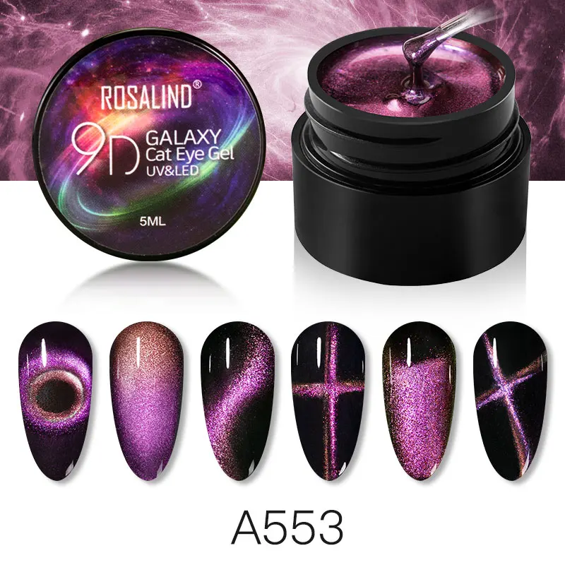 

ROSALIND 9D Cat Eye Nail Gel Varnish Hybrid Magnet Set Semi-permanent For Nail Art Design Nail Polish Soak Off UV LED For Nails