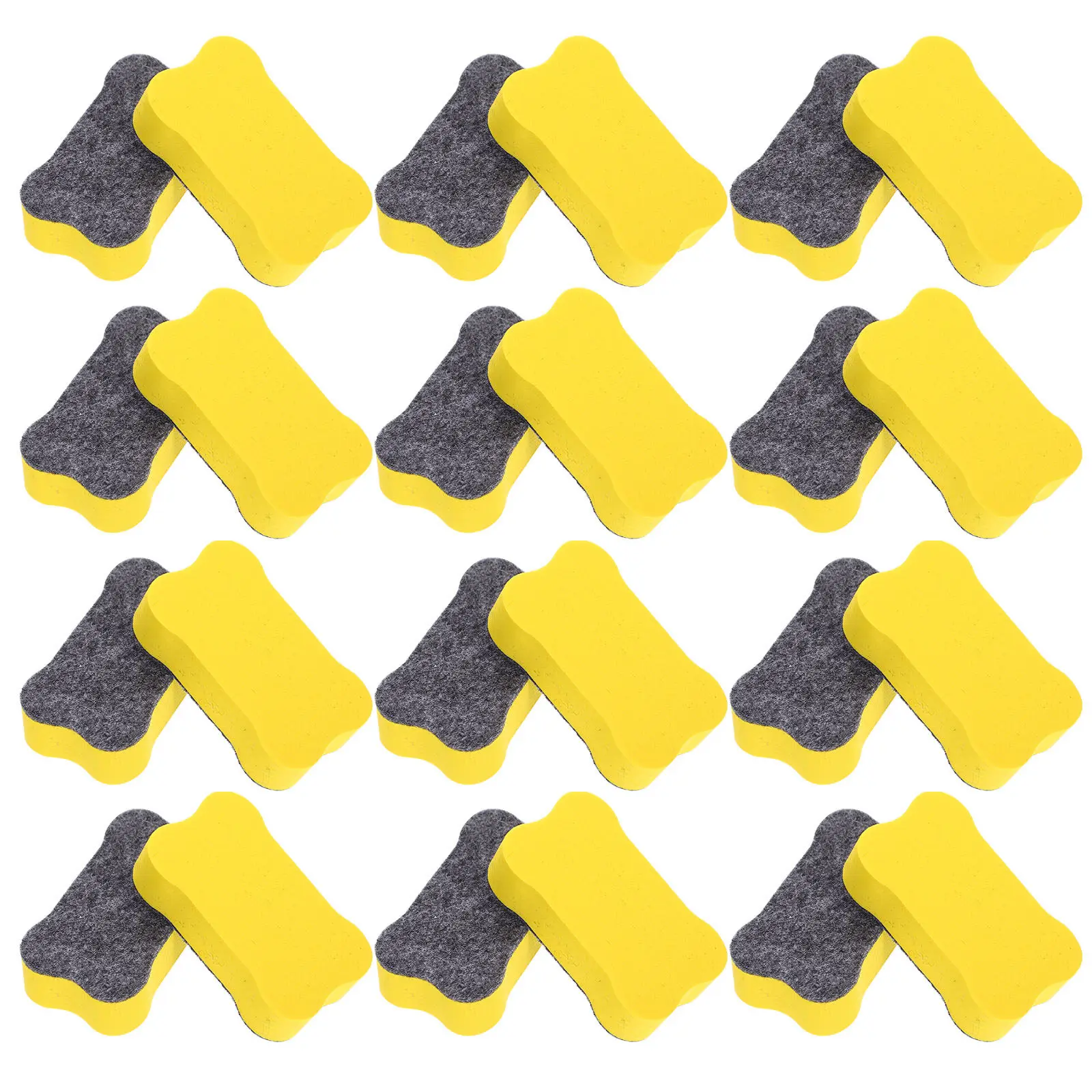 24Pcs Whiteboard Erasers Dry Erase Bone Shape Eva Felt Lightweight Portable for Classroom Office School Supplies
