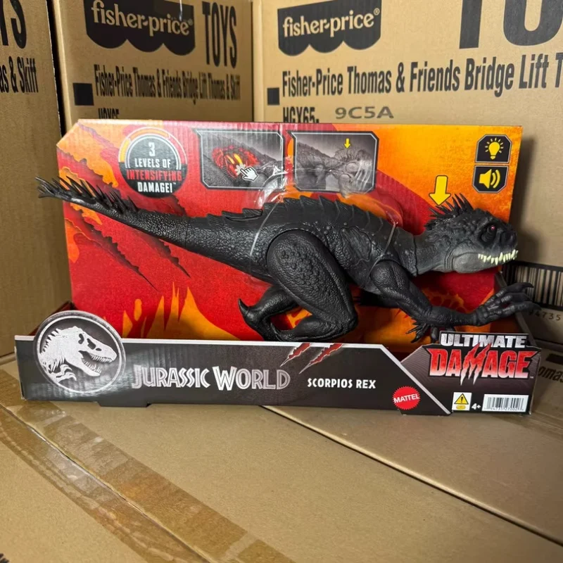 Mattel Jurassic World Scorpios Rex Dinosaur Model Movie Same Simulation Mobile Sound Light AR Interaction Toy Children Boys Gift
