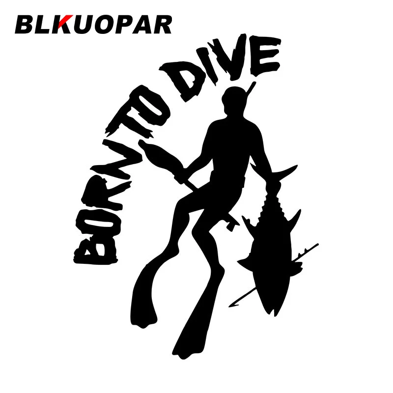 BLKUOPAR Divers Holding Prey Car Stickers Funny Sport Decal Scratch-Proof Die Cut Windshield Refrigerator Car Decoration