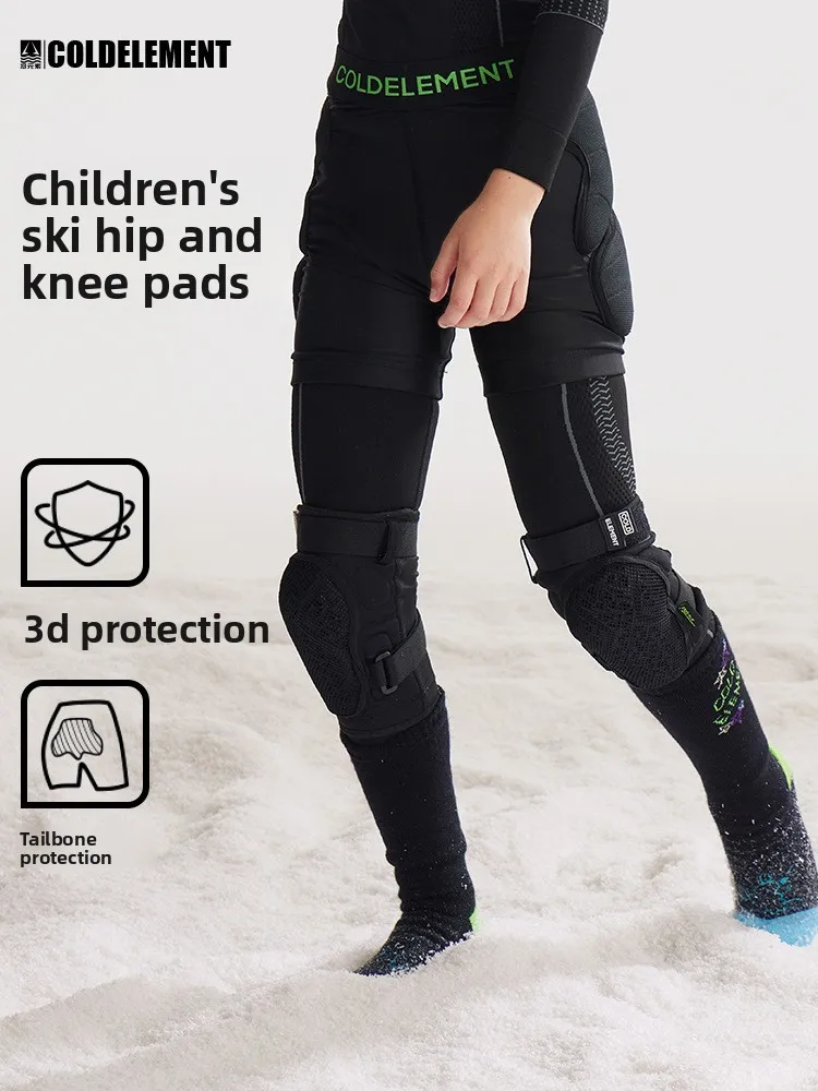 حماية الورك والركبة للأطفال، معدات حماية سميكة للتزلج، سراويل داخلية مضادة للسقوط، وسادات سفلية مفردة ومزدوجة