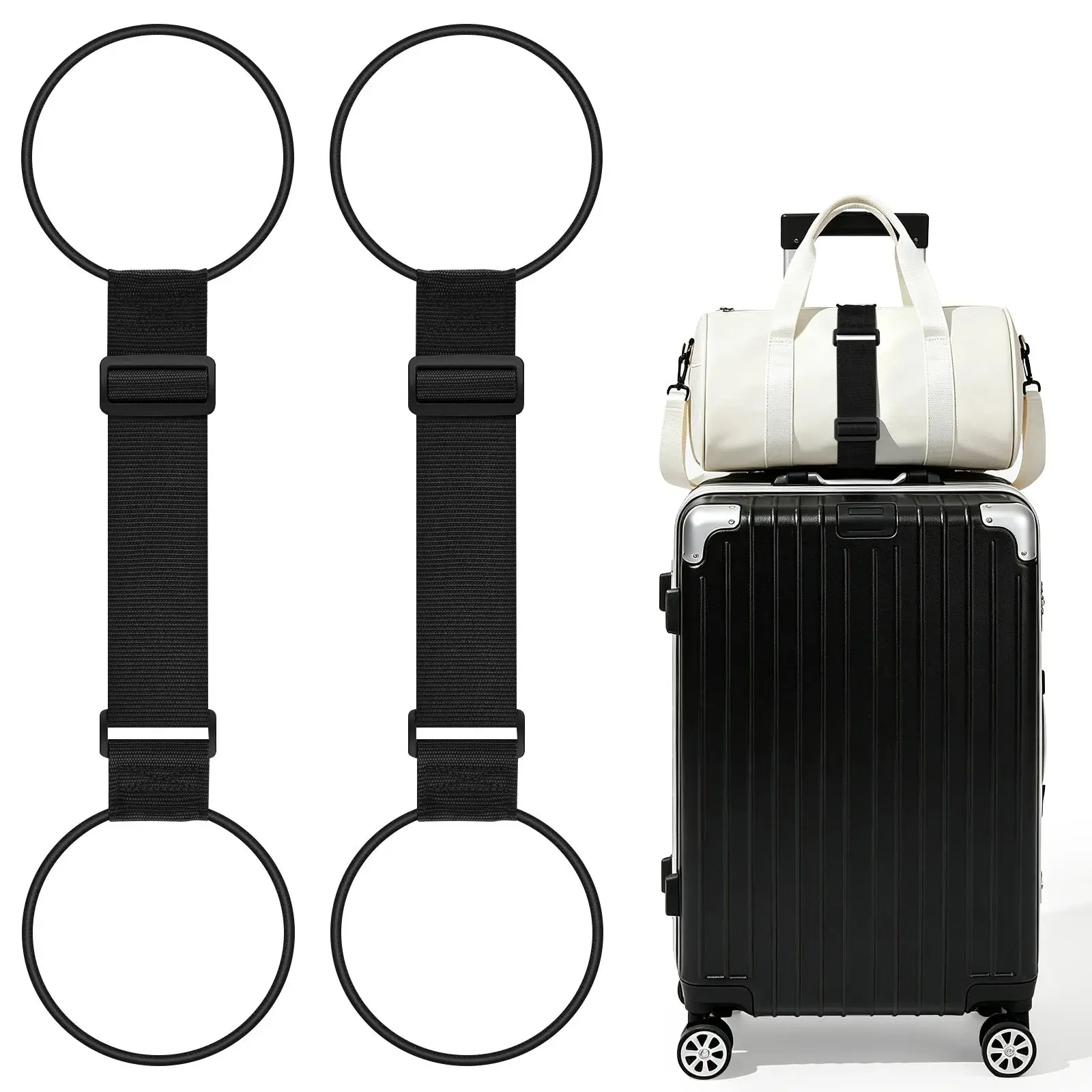 1pc Versatile Luggage Elastic Strap Reusable Adjustable Luggage Connector Straps Travel Suitcase Fixed Strap