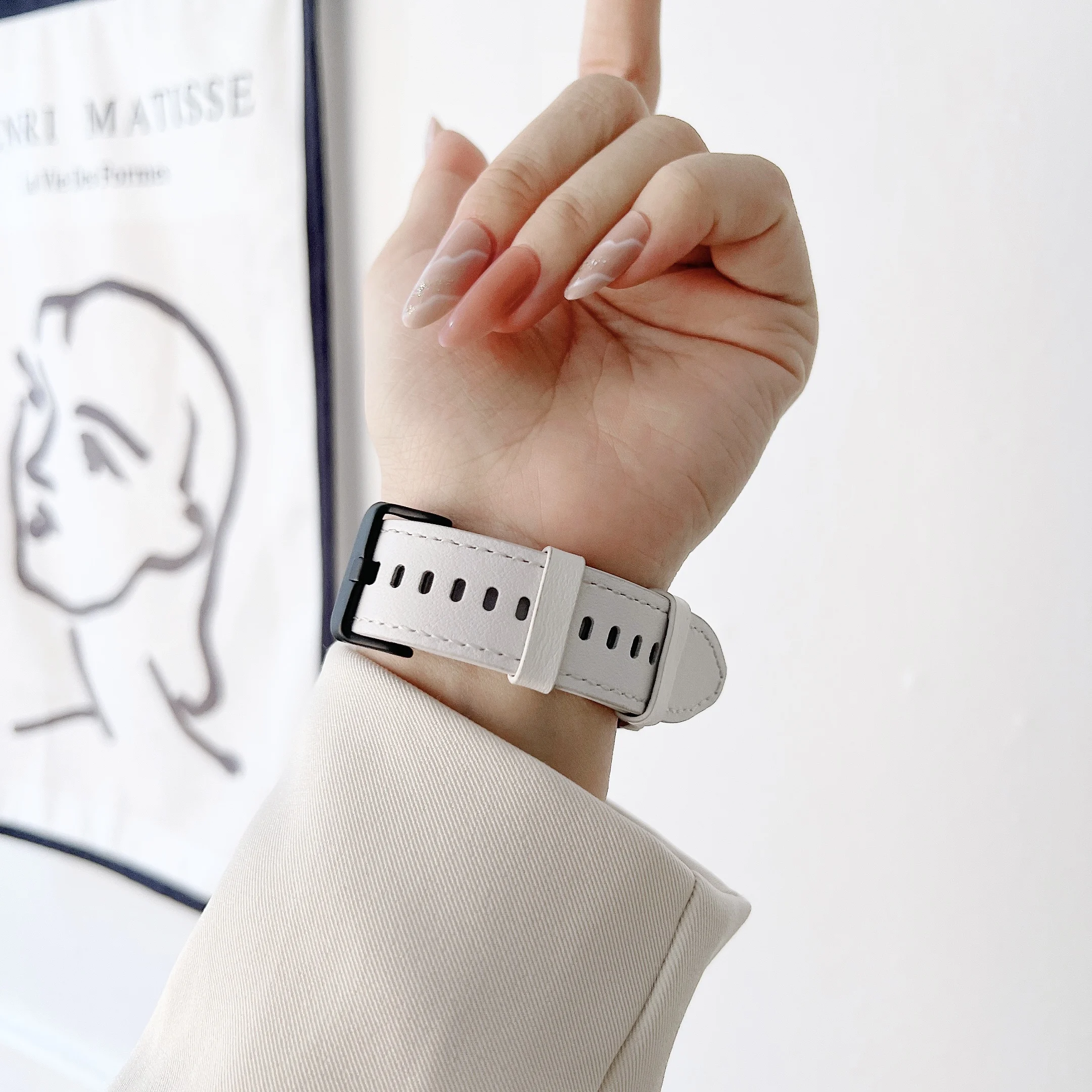 Leather Strap For Samsung Galaxy Watch 6 4 Classic 46mm 47mm 5 Por 45mm Handmade Stitched Comfort Band Watch 6/5/4 44mm40mm Belt