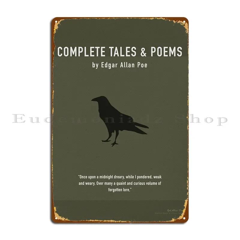 Complete Edgar Allan Poe Metal Plaque Create Vintage Decoration Printing Wall Plaque Tin Sign Poster